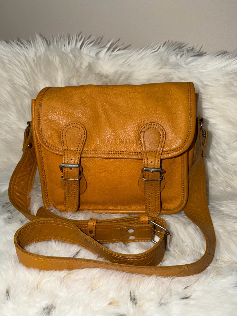 PAUL MARIUS  
Women's Leather Crossbody Bag — Mustard Yellow
